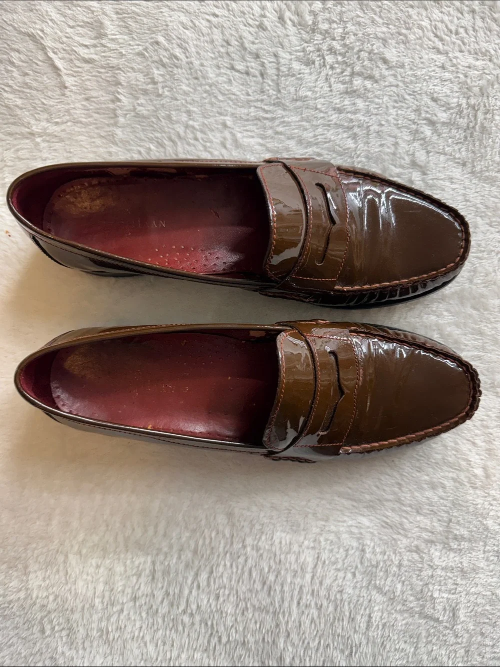 Cole Haan Alexa Penny Moc II Chestnut Patent Leather Loafers Women’s Size 8.5B
